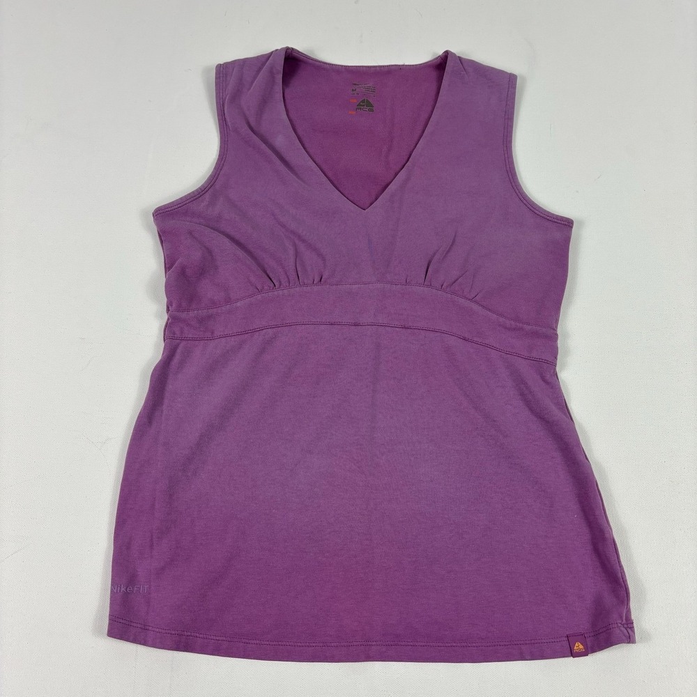 Nike ACG Tank Top Womens Medium Purple V-Neck NikeFIT Moisture Wicking